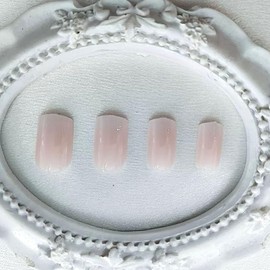 Ombre Pink Press on Nails Short Medium Sqyare Fake Nails Daily Wear Simple Glue on Nails Press ons Acrylic False Nails Reusable Glossy Stick on Nails for Women Girls 24 Pcs