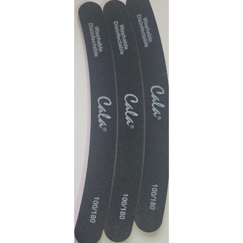 CALA Banana Black Nail File 100/180 REF:70125, 3 Count Washable