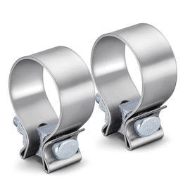 VPZMT 1.75" Muffler Exhaust Clamp Fit for Harley Touring/Street Glide/Electra Glide/Road King/Road Glide, Stainless Steel 304