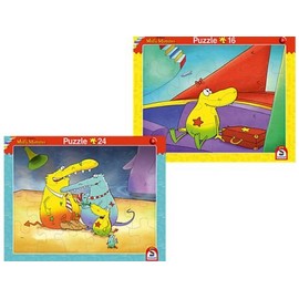 Set of 2 Molly Monster Frame Jigsaw Puzzles 16 + 24 Pieces