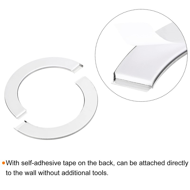sourcing map Wall Split Flange, 201 Stainless Steel Round Escutcheon