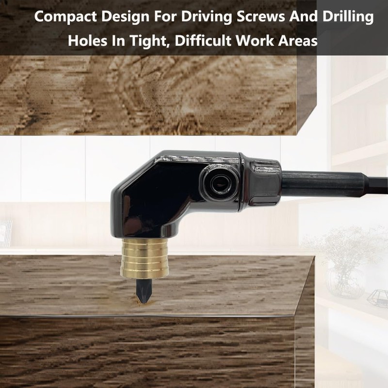 Saipor Angle Attachment for Cordless Screwdriver, Angle Screwdriver Attachment All-Metal