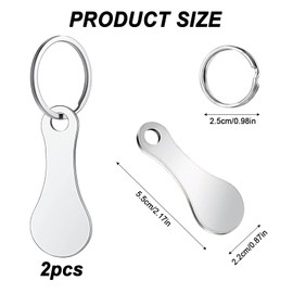 Pence & Moon Collective 2 Pcs Shopping Trolley Token with Key Ring, Stainless Steel Trolley Coin Removable Trolley Key