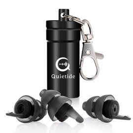 Quietide Earplugs for Japanese People, Good Sleep, Soundproofing, Small Size, Includes Filter, Sound Insulation Value of 32 dB; Sleeping / Airplanes / Work, Study/ Can be Used with Water and Water Repeatedly; Portable Case Included, Japanese Instruction 