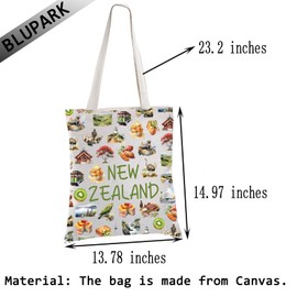 BLUPARK New Zealand Shopping Bag New Zealand Travel Gift New Zealand Pride Gift Kiwifruit Food Lovers Gift, New Zealand