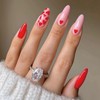 Valentine’s Day Press on Nails Medium Length Fake Nails Glossy