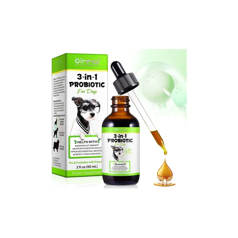 Probióticos Para Perros 100% Natural 3 En 1 Apoyo Digestivo