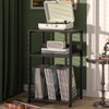 Large Rustic Grey Record Player Stand, 3 Tier 18" Wide