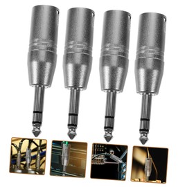 WHAMVOX 4pcs Metal XLR to TRS Male Audio Adapter Male Socket Coupler for Professional Sound Equipment Stereo Conversion for Musicians and Djs