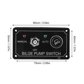 KSTE 12V DC Bilge Pump Hand, 3-Way Toggle Switch (HAND - OFF - AUTO), Screw Terminals, Bronze Contact, Plate Mounting, Plastic Housing