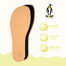 biped minimal sole LEDIGOS - 2 Pairs of Insoles for Minimal and Barefoot Shoes - Premium Leather Soles with Activated Carbon Filter - for Adults and Children (43)