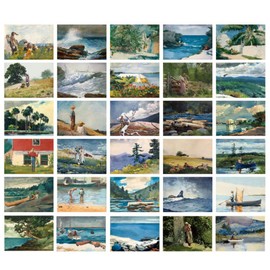 HOSTEESSCHOICE Vintage Art Postcards set of 30 Post card of American Artist Winslow Homer variety pack Famous Painting Scenery,4 x 6 Inches
