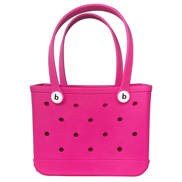 Summer Essentials Rubber Beach Tote - Fuchsia Pink, Small