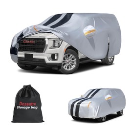 Large SUV Car Cover for GMC Yukon (1992-2025) 100% Waterproof All Weather, Heavy Duty Outdoor Full Exterior Covers Rain Sun Wind UV Protection.