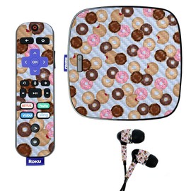 MightySkins Carbon Fiber Skin for Roku Ultra - Donut Binge | Protective, Durable Textured Carbon Fiber Finish | Easy to Apply, Remove, and Change Styles | Made in The USA