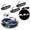 APOLLOLED 3pcs Smoked White LED Grille Marker Hood Scoop Light