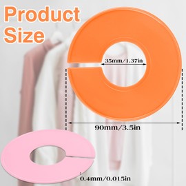 Giantree 10 Pcs Closet Dividers for Hanging Clothes, Color Plastic Rack Dividers Round Clothes Closet Labels Reusable Separators