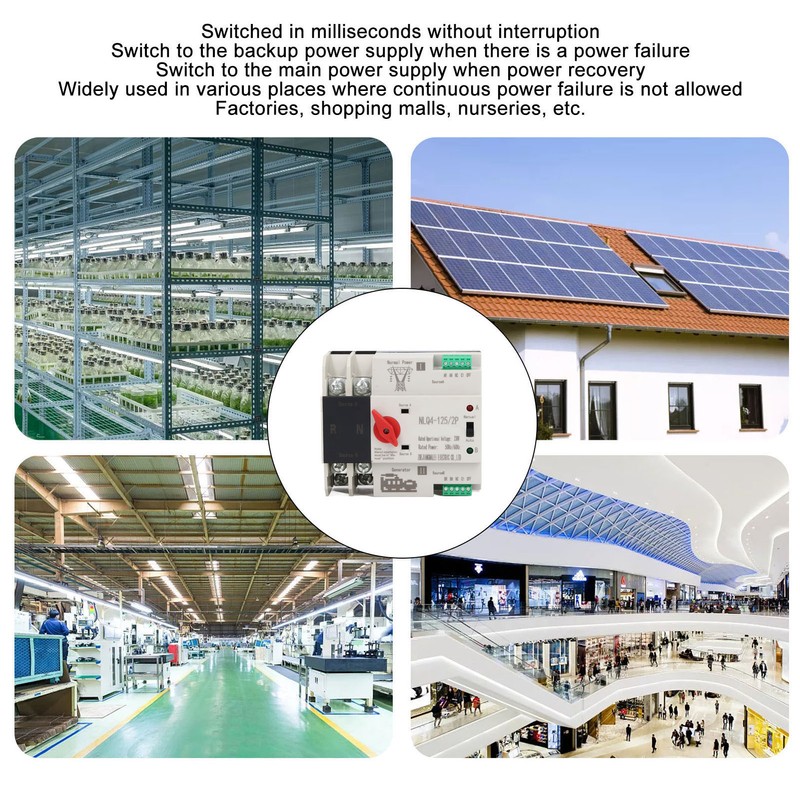 2P Dual Power Automatic Transfer Switch Generator Uninterruptible Changeover Switch