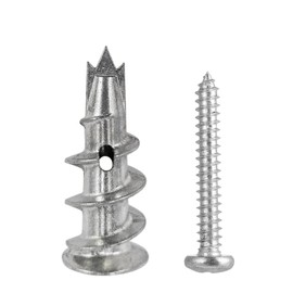 120PCS Zinc Self-Drilling Drywall Anchors with Screws Kit, 60 Heavy Duty Metal Wall Anchors and 60#8 x 1'' Screws