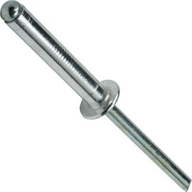 Fastenere Pop Rivets - 3/16" x 1-1/4" (50 pcs) Heavy Duty, Open-End, Low Carbon Steel, Dome-Head Blind Rivets, Corrosion-Resistant & High Shear Strength, 6-22 Gap 1.250" - 1.375"