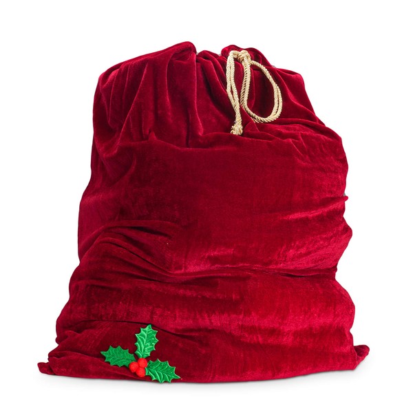 Sunnywood Men's Santa Drawstring Gift Bag, Red, One Size