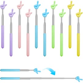 10PCS Telescopic Teachers Pointer, BetterJonny 26.8 Inch Smooth Finger Pointer Stick Retractable Hand Pointer Stick for Presenter Teachers Elementary School Classroom Supplies Whiteboard