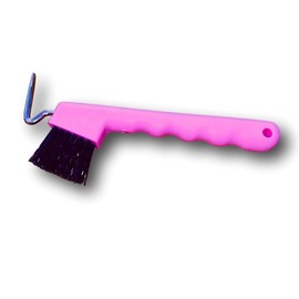 Hoof Pick for Horses Donkey Goats Hoof with Extra Stable Brush and Ergonomic Handle (Pink (1x))