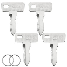 4 Pack Golf Cart Keys, Golf Cart Key Replacement Compatible with Part Number 1012505 AM10079, with 2 Key Rings