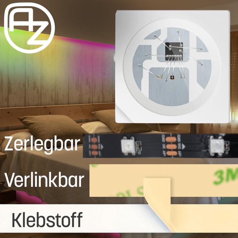AZDelivery 5M WS2812B 30 LEDs/m 30 Pixels/m LED Strip RGB