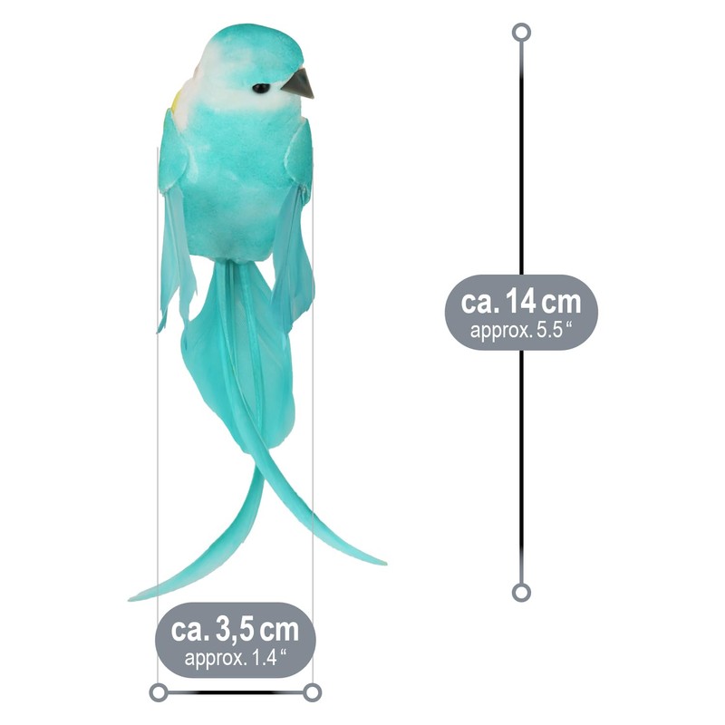 com-four® 24 x Decorative Birds, Artificial Birds in 5 Colourful