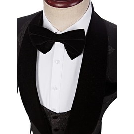 ZEYMINER Velvet Bow Ties for Men, Oversize Pre-tied Bow Tie, Tuxedo Bow Ties, Formal Tuxedo Butterfly Big Bowties, Wedding bow tie (Black)