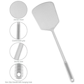 Fly Swatter Plastic Fly Swat 3PCS Manual Flyswatter Long Handle Racket for Indoor Outdoor