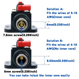 RKURCK 150 Amps Audio Inline Circuit Breaker Reset Fuse, 12V-24V DC Manual Reset Inline Fuse Holder for Car Marine Trolling Motors Audio, Stereo Switch and Solar Inverter System Protection 150A 2 Pcs