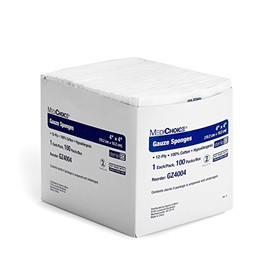 MediChoice Gauze Sponge, 12-Ply, Sterile, Hypoallergenic, 4x4 Inch, White, 1314GZ4004 (Case of 1200)