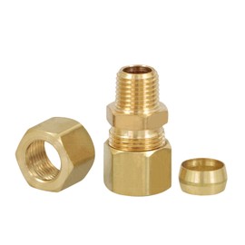 Highcraft D68S-1214-OM-5 Compression x Male Reducing Adapter Pipe Fitting; 1/2" OD. COMP X 1/4" MIP; Lead-Free Brass (5 Pack)