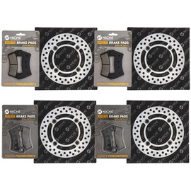 NICHE Front Rear Brake Rotor Pad Semi Metallic Kit For Polaris RZR 900 1000 S 900 2203318 2206025 1911085 5254999