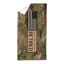 CafePress U.S. Air Force: Retired (Camo) 30"x60" Absorbent Cotton Back, Soft Beach, Pool Towel