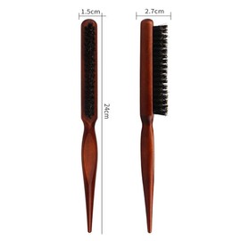 MUNZE Sleek Bun Bürste Teasing Hair Brush Boar Bristle Hair Brush Tail Comb, Haarbürsten Mit Wildschweinborsten Weiche Naturborsten Für Haar Und Bart Styling