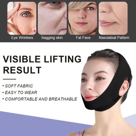 ChaneeHann Reusable V-Line Face Mask Black - Ergonomic Design, Breathable & Skin-Friendly for Firming Face Contour