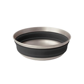 Sea to Summit Detour Stainless Steel Collapsible Bowl, Medium (22 fl oz), Beluga Black