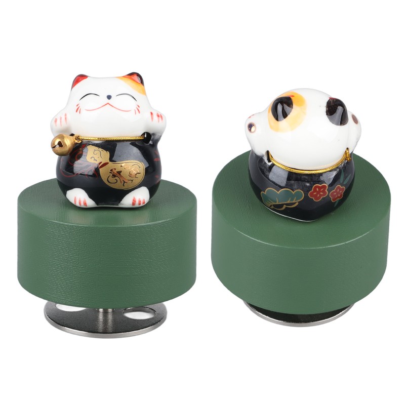Music Box Round Shape Fortune Cat Style Pleasing Melody Exquisite