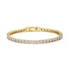 Philip Jones Gold Plated 3mm Tennis Bracelet Created with Zircondia®