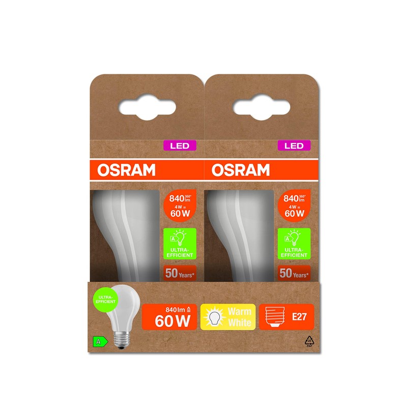 OSRAM LED Energy Saving Bulb, Matte Glass Bulb with E27
