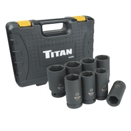 Titan 44300 8-Piece 3/4-Inch Drive SAE Deep Impact Socket Set