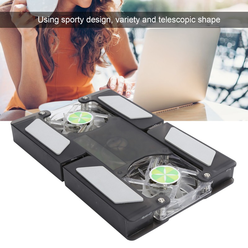 Laptop Cooler Pad Dual Fan Light Emitting Notebook Speaker Foldable