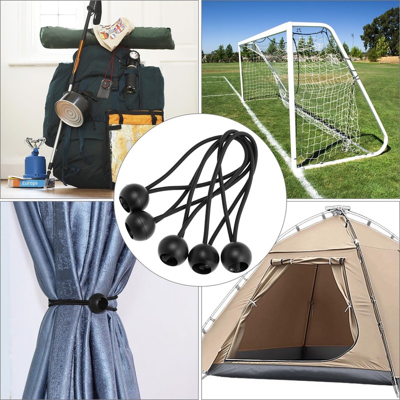 QWORK® Pack of 50 Bungee Cords with Ball, 10 cm,