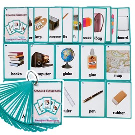 Richardy 20PCS/Set Classroom Kids Gifts English Flash Cards Pocket Card Educational Learning Baby Toys for Children Pre-Kindergarten