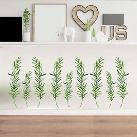 astylishome Kids Wall Stickers DIY Green Plants Decal Removable Watercolor Sticker Peel and Stick Decor Leaves Walls Art Mural for Bedroom Living Room Green 1216