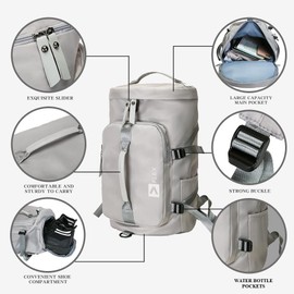 Sports Gym/Travel Duffle Bag with Separate Shoes Compartment and Wet Pocket, Unisex Waterproof Gym Bag for Men and Women, Durable Travel Duffel Bag with Shoulder Strap (Pink)