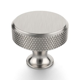 Coinkoly 10 Pack 1-1/5"(30mm) Brushed Satin Nickel Knurled Cabinet Knobs for Dresser Kitchen Knobs for Cabinets Single Hole Cabinet Pulls Hardware